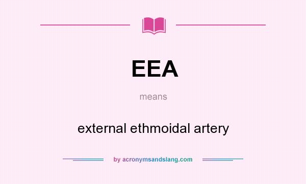 What does EEA mean? It stands for external ethmoidal artery
