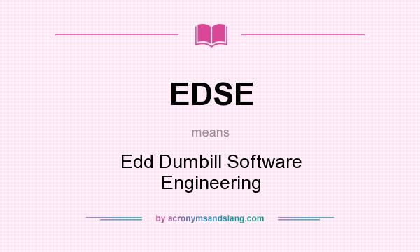 What does EDSE mean? It stands for Edd Dumbill Software Engineering
