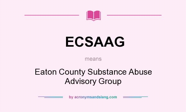 What does ECSAAG mean? It stands for Eaton County Substance Abuse Advisory Group