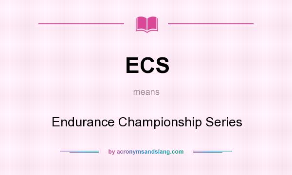What does ECS mean? It stands for Endurance Championship Series