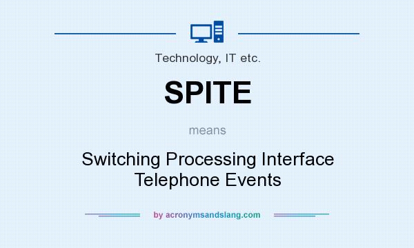 What does SPITE mean? It stands for Switching Processing Interface Telephone Events