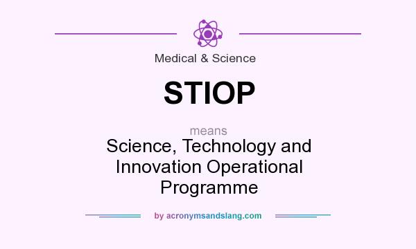What does STIOP mean? It stands for Science, Technology and Innovation Operational Programme