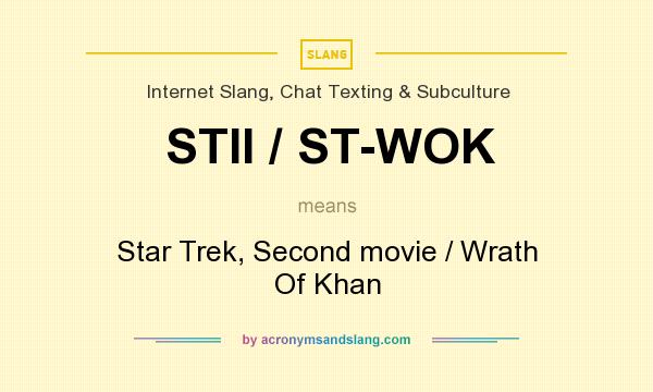 What does STII / ST-WOK mean? It stands for Star Trek, Second movie / Wrath Of Khan