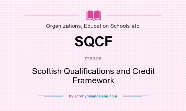 What does SQCF mean? It stands for Scottish Qualifications and Credit Framework