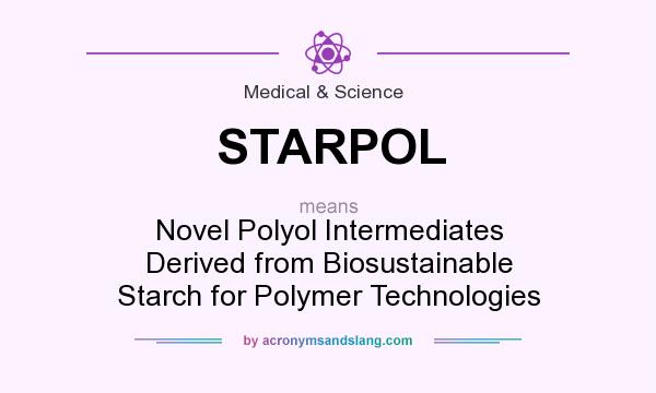 What does STARPOL mean? It stands for Novel Polyol Intermediates Derived from Biosustainable Starch for Polymer Technologies