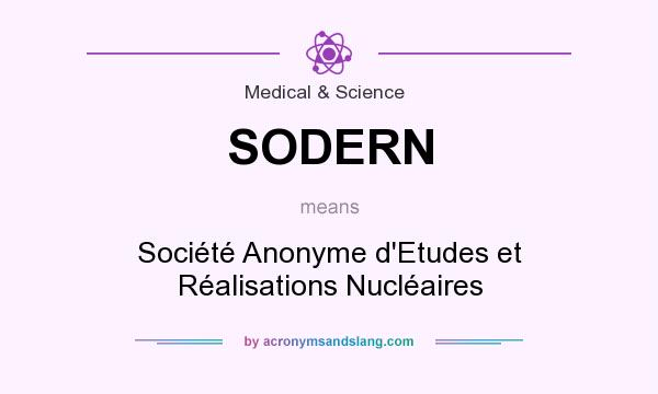 What does SODERN mean? It stands for Société Anonyme d`Etudes et Réalisations Nucléaires