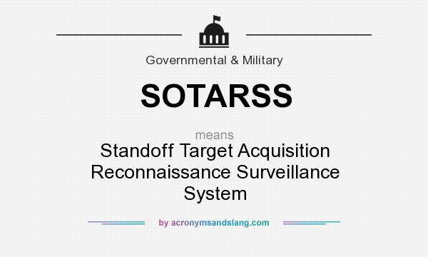 What does SOTARSS mean? It stands for Standoff Target Acquisition Reconnaissance Surveillance System