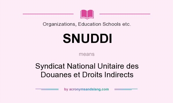 What does SNUDDI mean? It stands for Syndicat National Unitaire des Douanes et Droits Indirects