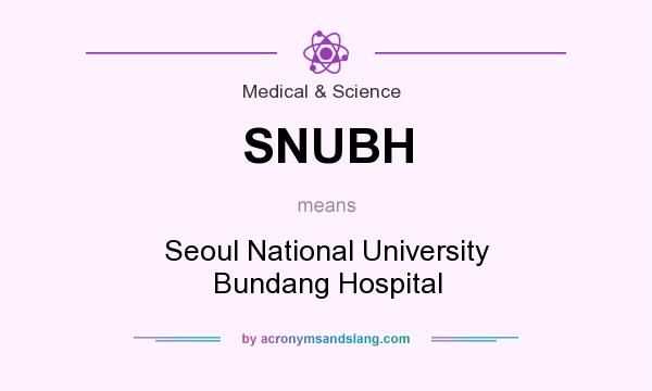 What does SNUBH mean? It stands for Seoul National University Bundang Hospital