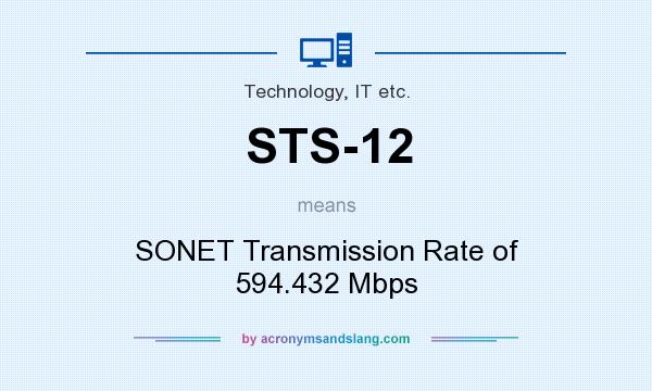 What does STS-12 mean? It stands for SONET Transmission Rate of 594.432 Mbps