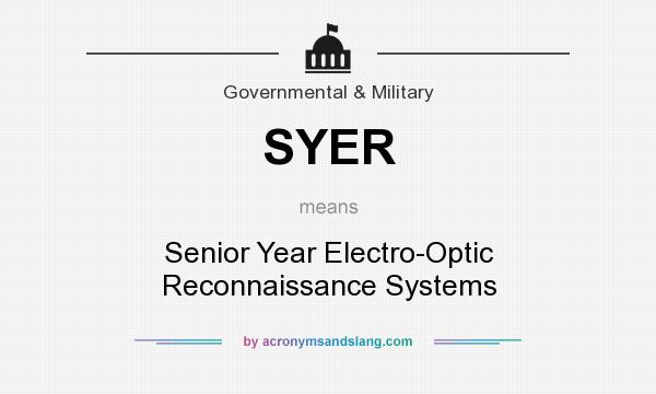 What does SYER mean? It stands for Senior Year Electro-Optic Reconnaissance Systems