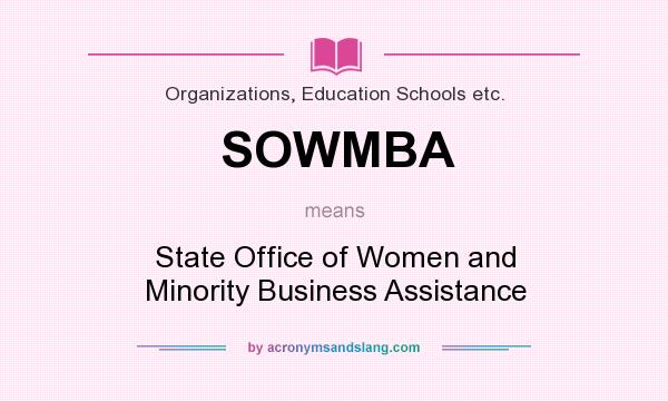 What does SOWMBA mean? It stands for State Office of Women and Minority Business Assistance