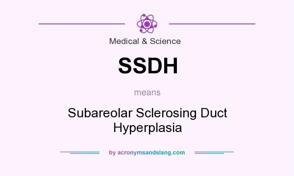 What does SSDH mean? It stands for Subareolar Sclerosing Duct Hyperplasia