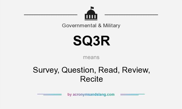What does SQ3R mean? It stands for Survey, Question, Read, Review, Recite
