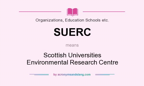 What does SUERC mean? It stands for Scottish Universities Environmental Research Centre