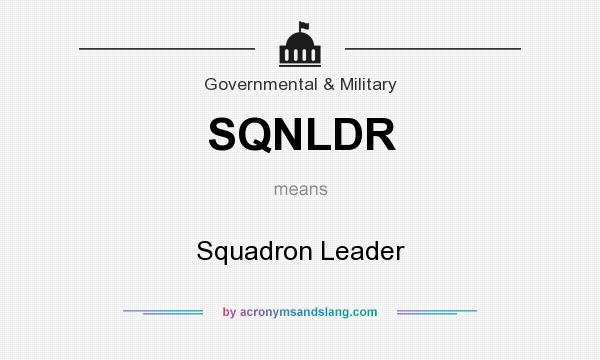 What does SQNLDR mean? It stands for Squadron Leader