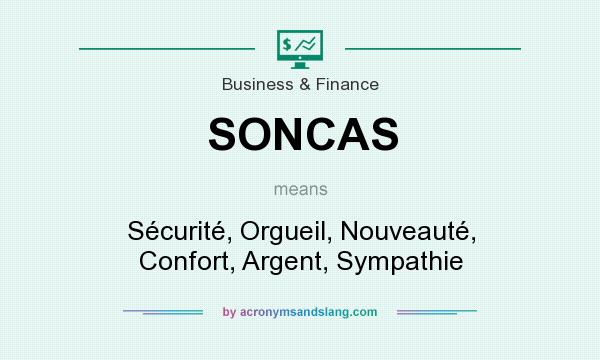 What does SONCAS mean? It stands for Sécurité, Orgueil, Nouveauté, Confort, Argent, Sympathie