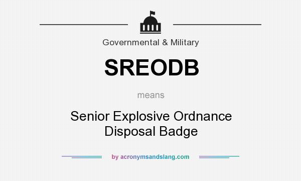 What does SREODB mean? It stands for Senior Explosive Ordnance Disposal Badge