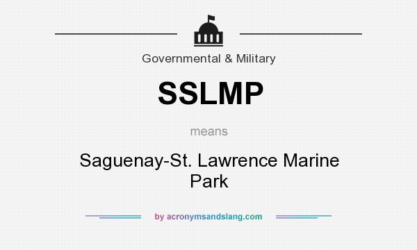 What does SSLMP mean? It stands for Saguenay-St. Lawrence Marine Park