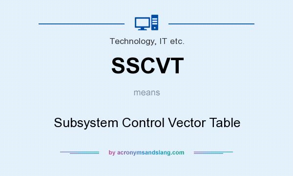 What does SSCVT mean? It stands for Subsystem Control Vector Table