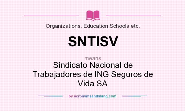 What does SNTISV mean? It stands for Sindicato Nacional de Trabajadores de ING Seguros de Vida SA