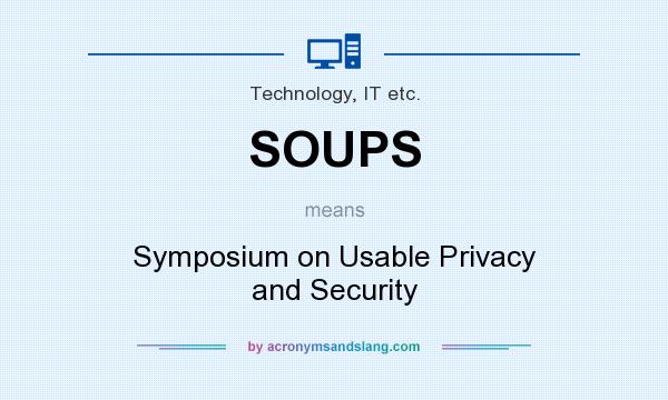 What does SOUPS mean? It stands for Symposium on Usable Privacy and Security