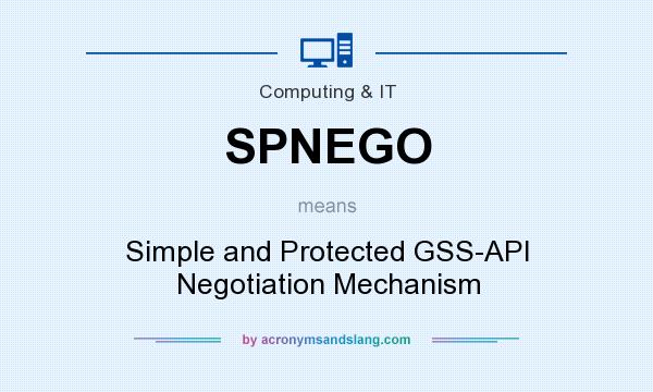 What does SPNEGO mean? It stands for Simple and Protected GSS-API Negotiation Mechanism