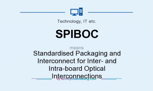 What does SPIBOC mean? It stands for Standardised Packaging and Interconnect for Inter- and Intra-board Optical Interconnections