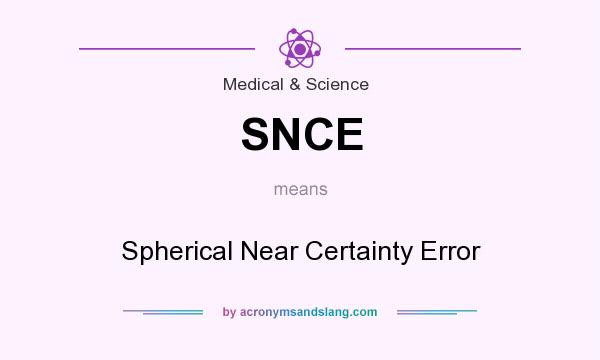 What does SNCE mean? It stands for Spherical Near Certainty Error