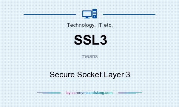 What does SSL3 mean? It stands for Secure Socket Layer 3