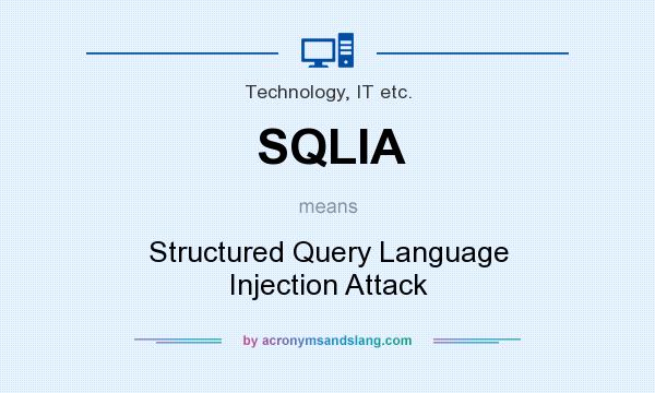 What does SQLIA mean? It stands for Structured Query Language Injection Attack