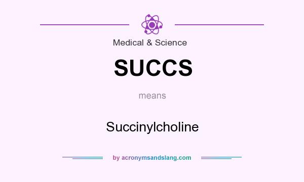 What does SUCCS mean? It stands for Succinylcholine