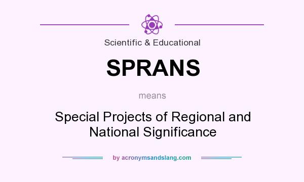 What does SPRANS mean? It stands for Special Projects of Regional and National Significance