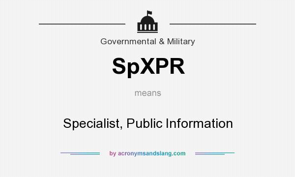 What does SpXPR mean? It stands for Specialist, Public Information