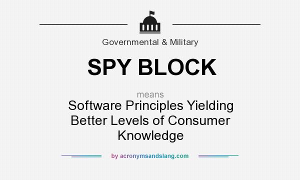What does SPY BLOCK mean? It stands for Software Principles Yielding Better Levels of Consumer Knowledge