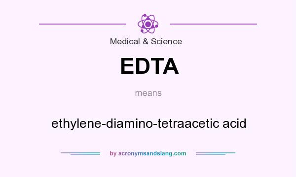 What does EDTA mean? It stands for ethylene-diamino-tetraacetic acid