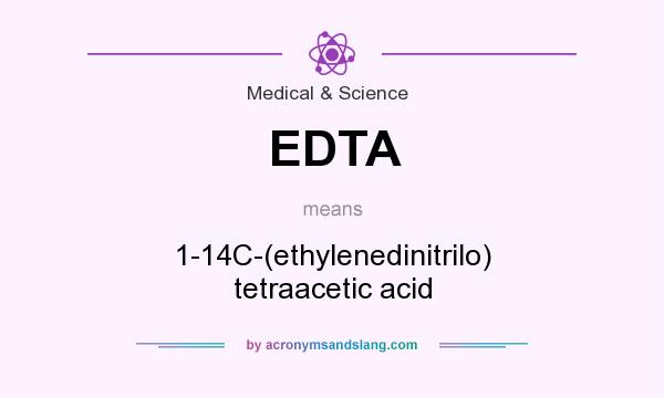 What does EDTA mean? It stands for 1-14C-(ethylenedinitrilo) tetraacetic acid