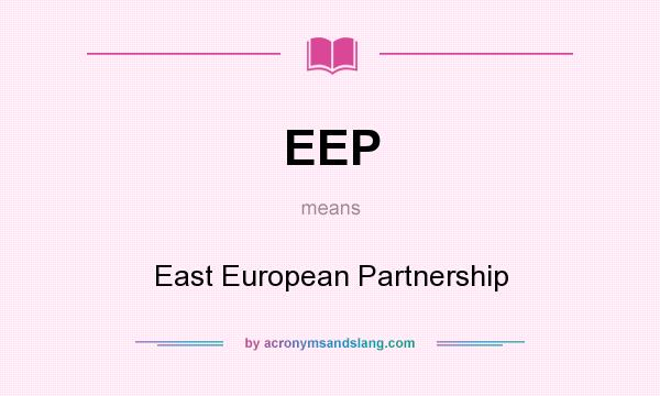 What does EEP mean? It stands for East European Partnership