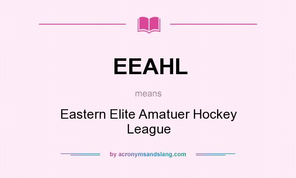 What does EEAHL mean? It stands for Eastern Elite Amatuer Hockey League