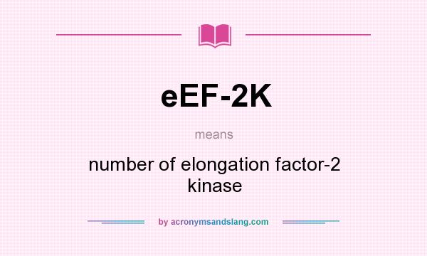What does eEF-2K mean? It stands for number of elongation factor-2 kinase