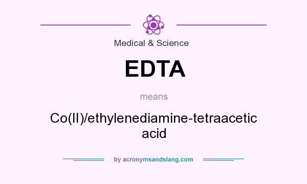 What does EDTA mean? It stands for Co(II)/ethylenediamine-tetraacetic acid