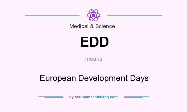 What does EDD mean? It stands for European Development Days