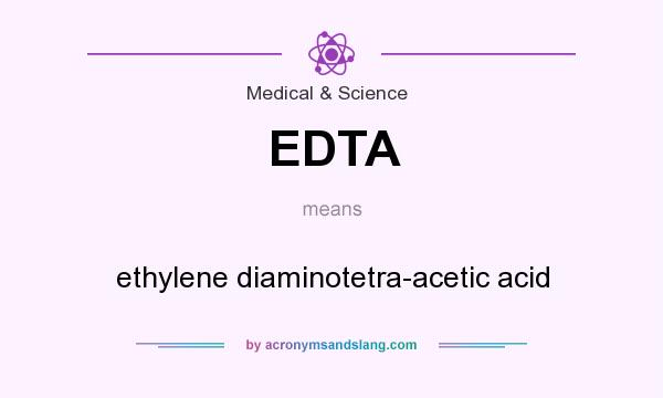 What does EDTA mean? It stands for ethylene diaminotetra-acetic acid