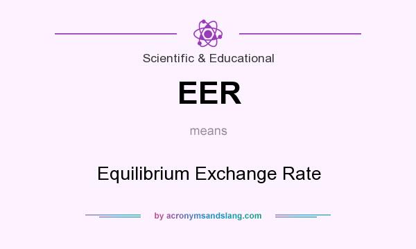 What does EER mean? It stands for Equilibrium Exchange Rate