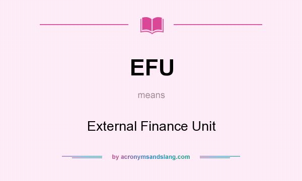 What does EFU mean? It stands for External Finance Unit