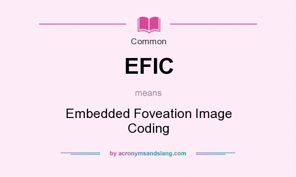 What does EFIC mean? It stands for Embedded Foveation Image Coding