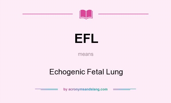 What does EFL mean? It stands for Echogenic Fetal Lung