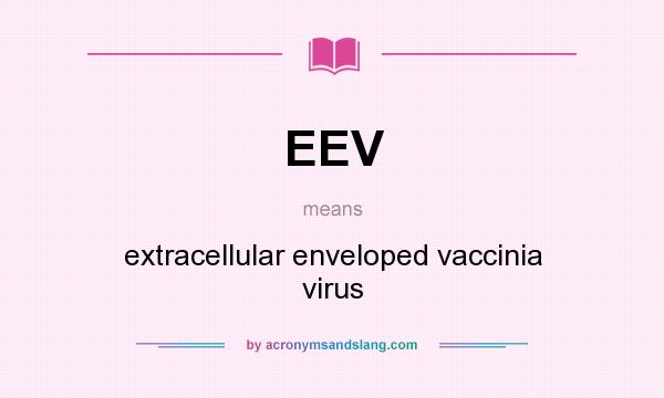 What does EEV mean? It stands for extracellular enveloped vaccinia virus