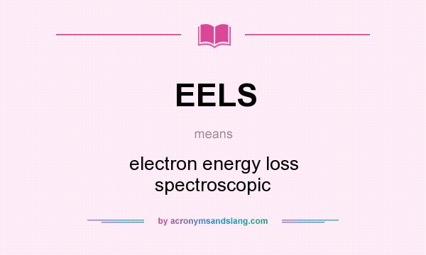 What does EELS mean? It stands for electron energy loss spectroscopic