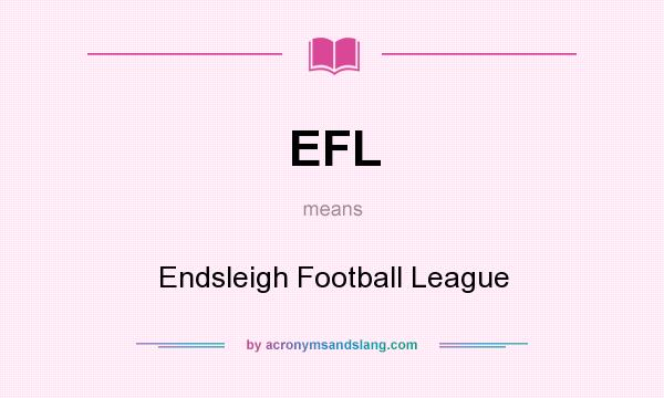 What does EFL mean? It stands for Endsleigh Football League